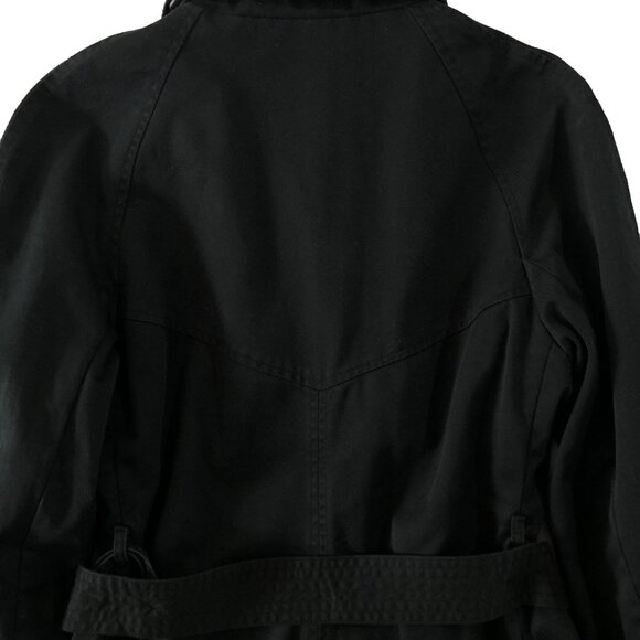 Isaac Mizrahi Target Trench Coat Womans Size S Black Double Breasted Rain Coat - Picture 10 of 16